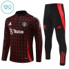 Manchester United Trenings Collegegenser 2024-25 Kvart-Zip Svart - Barn